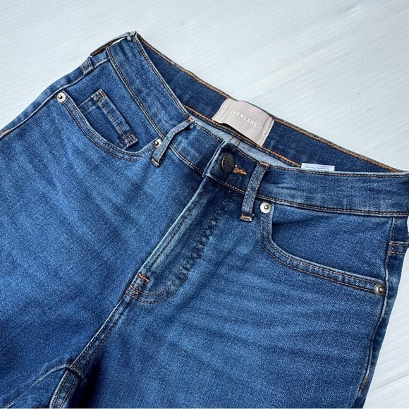 Everlane Blue Denim Jeans with Tan Leather Patch - Picture 6 of 8